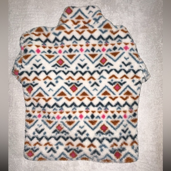 Eddie Bauer Faux Fur Mosaic Halfzip Pullover Sweater - Picture 2 of 5